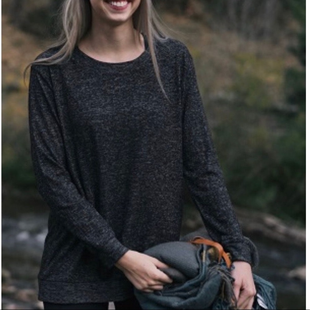 Charcoal Grey Zyia Boyfriend Sweater